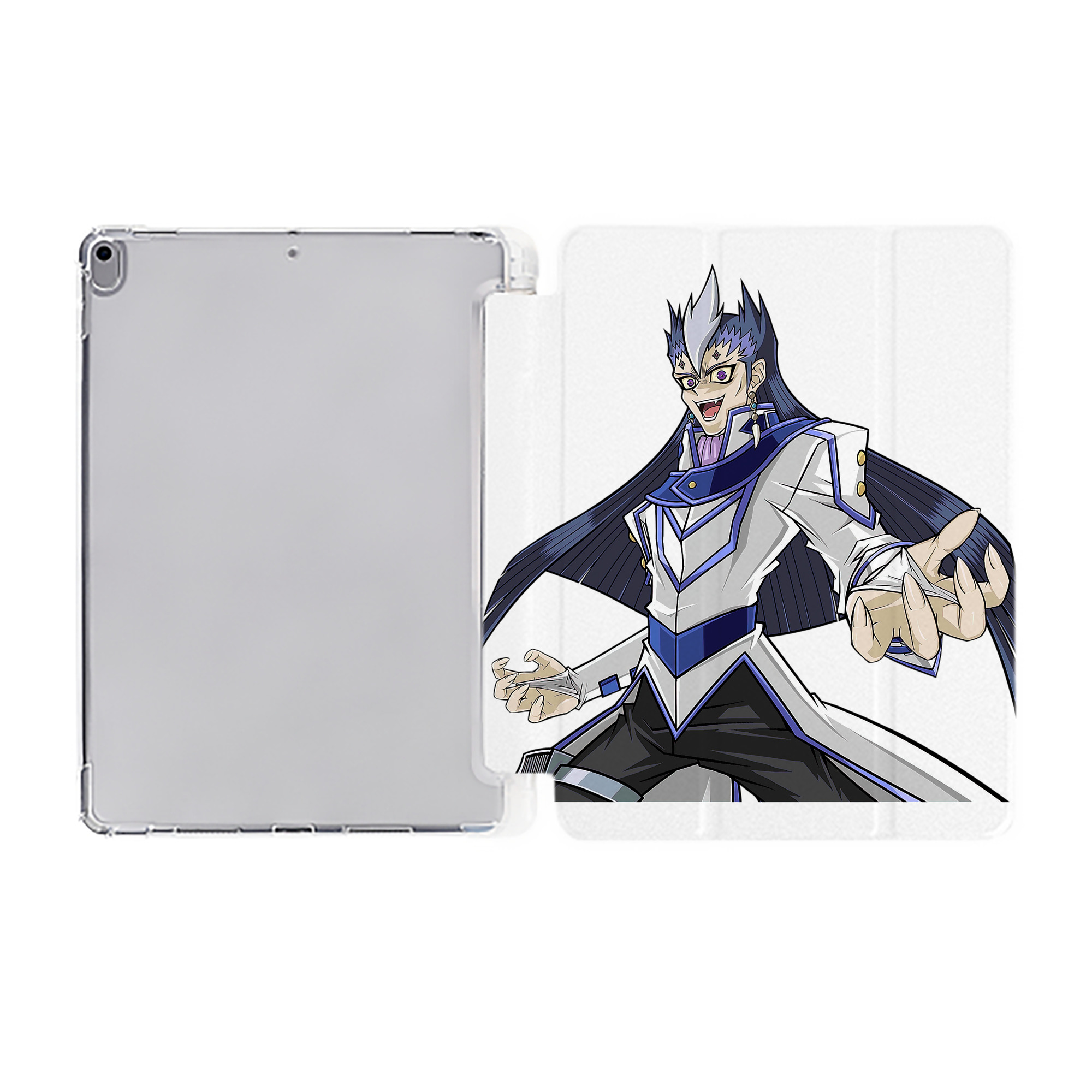 （画像用） 遊☆戯☆王 Yu-Gi-Oh! IPad ケース ペン収納付き 三つ折りスタンド PUレザー×シリコン 対応機種9.5/10.5/10.9インチ